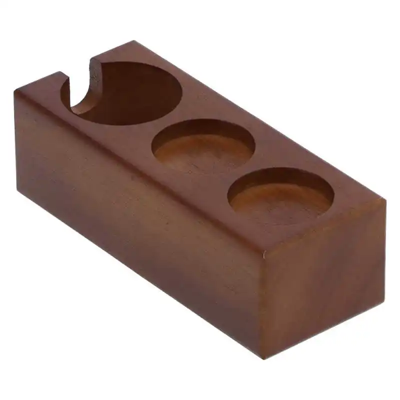 

3‑Holes Wood Coffee Tamper Holder Coffee Portafilter Storage Rack Stand Organizer Coffee Make Machine Parts