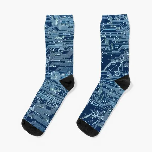 

Electronic Circuit Board Crew Socks Comfortable Black Girls Winter Funny Mens Women Pattern Best Cute Unisex Sports Cotton