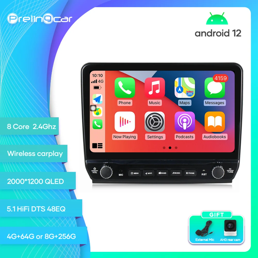 

Prelingcar для Fiat Bravo 2007-2012 лет Android 12 автомобильный монитор 8 256g Carplay RDS GPS Встроенный 2din Радио DVD плеер 5,1 HIFI DST