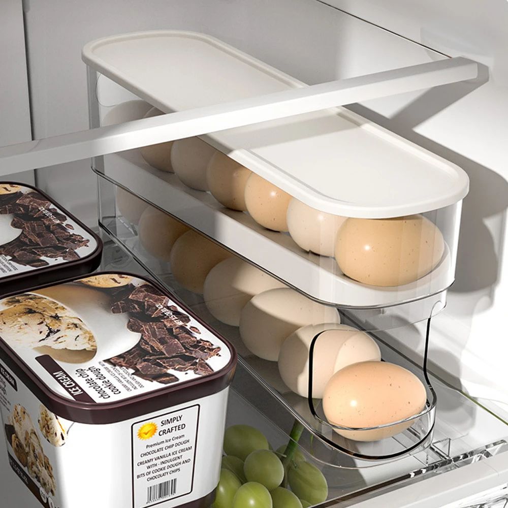 Контейнер для хранения яиц с прозрачной фотографией двухъярусный