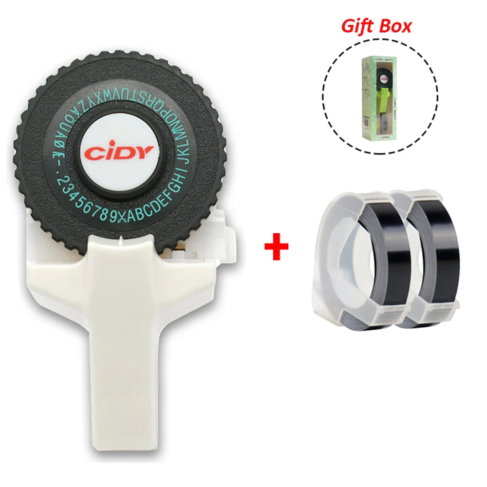 Устройство для 3D тиснения этикеток CIDY C101 с 2 черными лентами замена машинки Motex E101