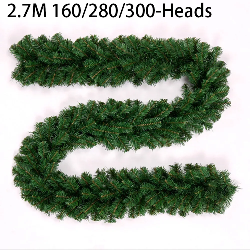 

2.7M Artificial Green `Christmas Garland PVC `Christmas Rattan` Wreath Christmas `Pine Tree Rattan `Party Home Decoraion