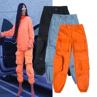 ladies spring and autumn new street ins net red with the same boyfriend style loose three dimensional multi pocket casual pants
