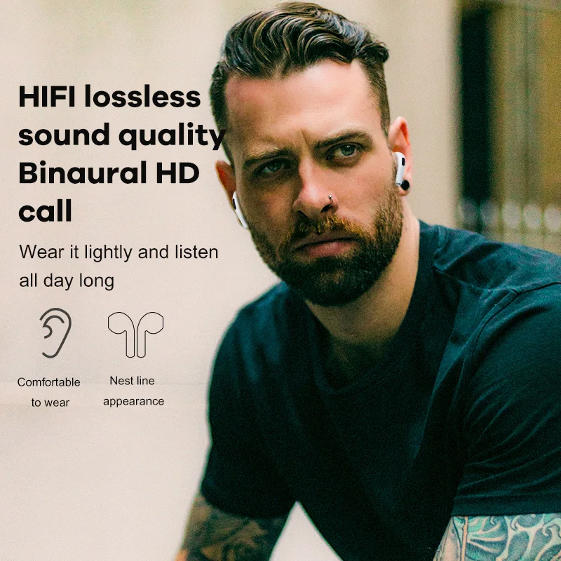 Беспроводные наушники Pro 6 TWS 8D стерео Hi-Fi с микрофоном Bluetooth шумоподавлением для