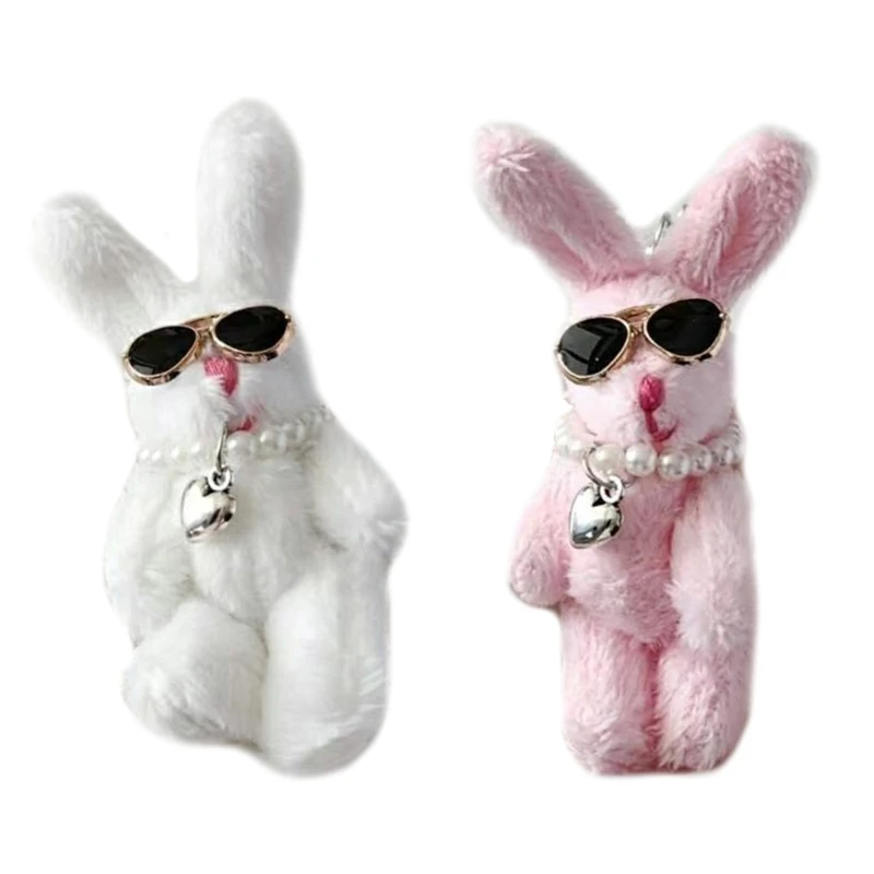 

Mini Rabbit Keychain Ornament Keyring Lovely Pendant for Purse Bag Backpack