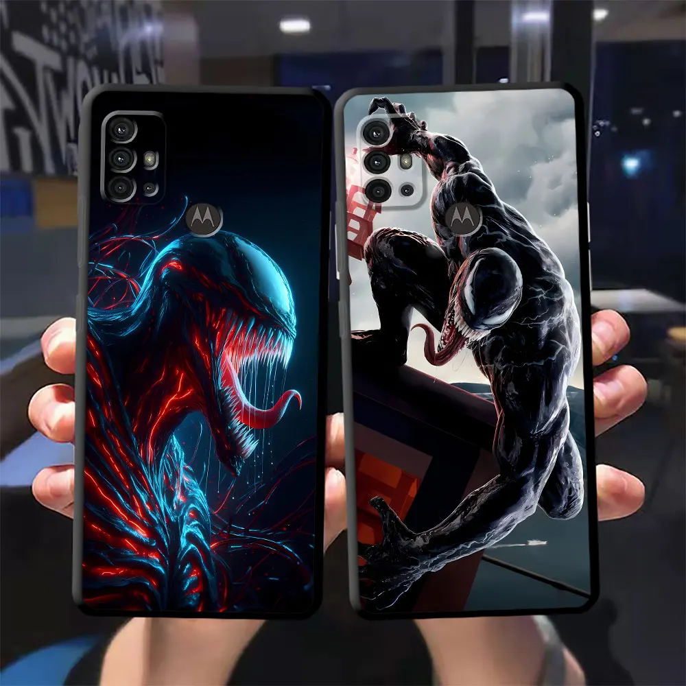 Marvel Venom Phone Case for Motolora G73 G22 G72 G71 G32 G52 G30 G31 G50 G51 G60 G60S 5G Soft Cover