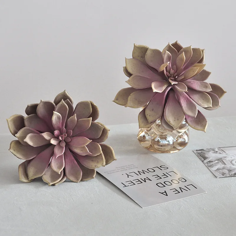 DIA 17 см искусственные зеленые растения драгоценный камень лотос тактильный