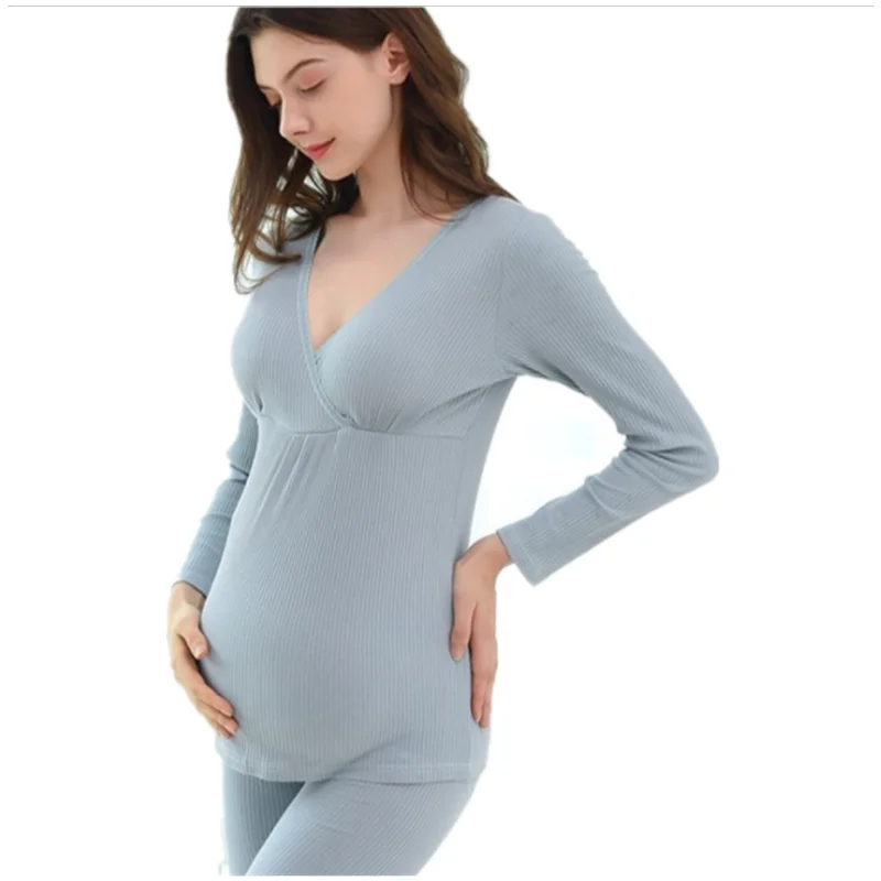 Беременности и родам ночная рубашка с подкладкой хлопок кормящих пижамы для