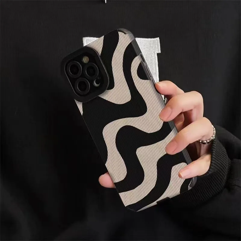 Cartoon Zebra Stripe Phone Case For iPhone 14 13 12 11 Pro Max XR Xs XSMax X 12 13 Mini 7 8 Plus Leopard Shockproof Back Cover