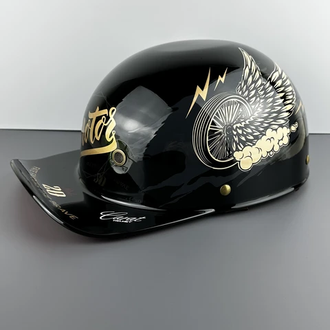 Мотоциклетный шлем в стиле ретро для мужчин и женщин, бейсболка для скутера, винтажная, с открытым лицом, полушляпа, чоппер, электрические мотоциклы
