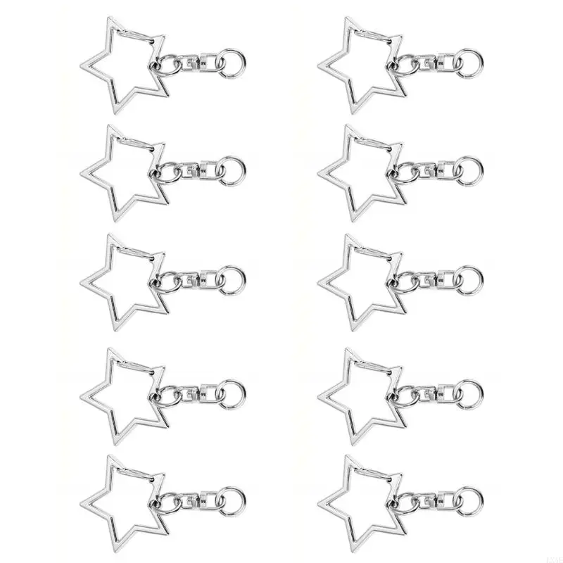 LXAE Набор из 10 стильных брелоков со звездами и портативным крючком для ключей в