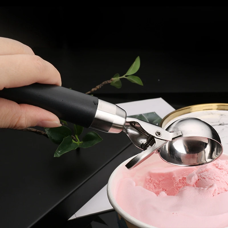 

Polished Stainless Steel Ice Cream Scoop With Ejector, For Ice Cream, Falafel, Rice, Cake, Dough