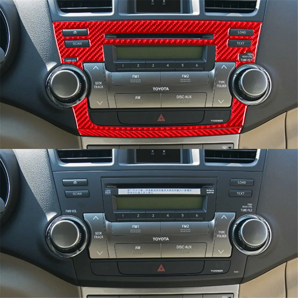 Наклейки на панель из углеродного волокна для Toyota Highlander 2008 2009 2010 2011 2012 2013