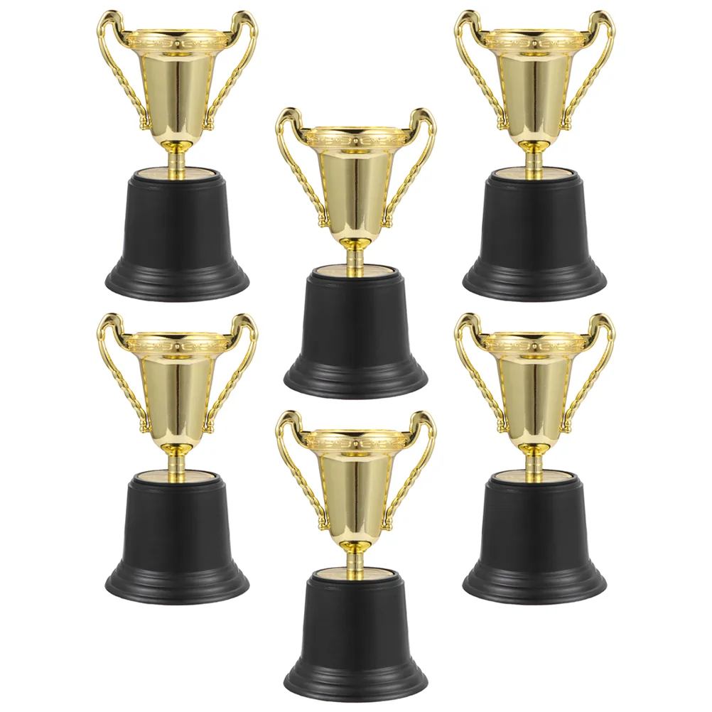 

6pcs Delicate Fine Safe Trophy Prize Cup Award Trophy Plastic Trophy for Boys Kids