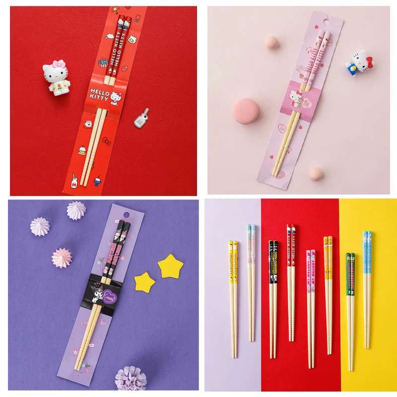 

Sanrio Hellokitty Kuromi My Melody Pompom Purin Cinnamoroll Littletwinstars Gudetama Cute Kawaii Toys Cartoon Anime Chopsticks
