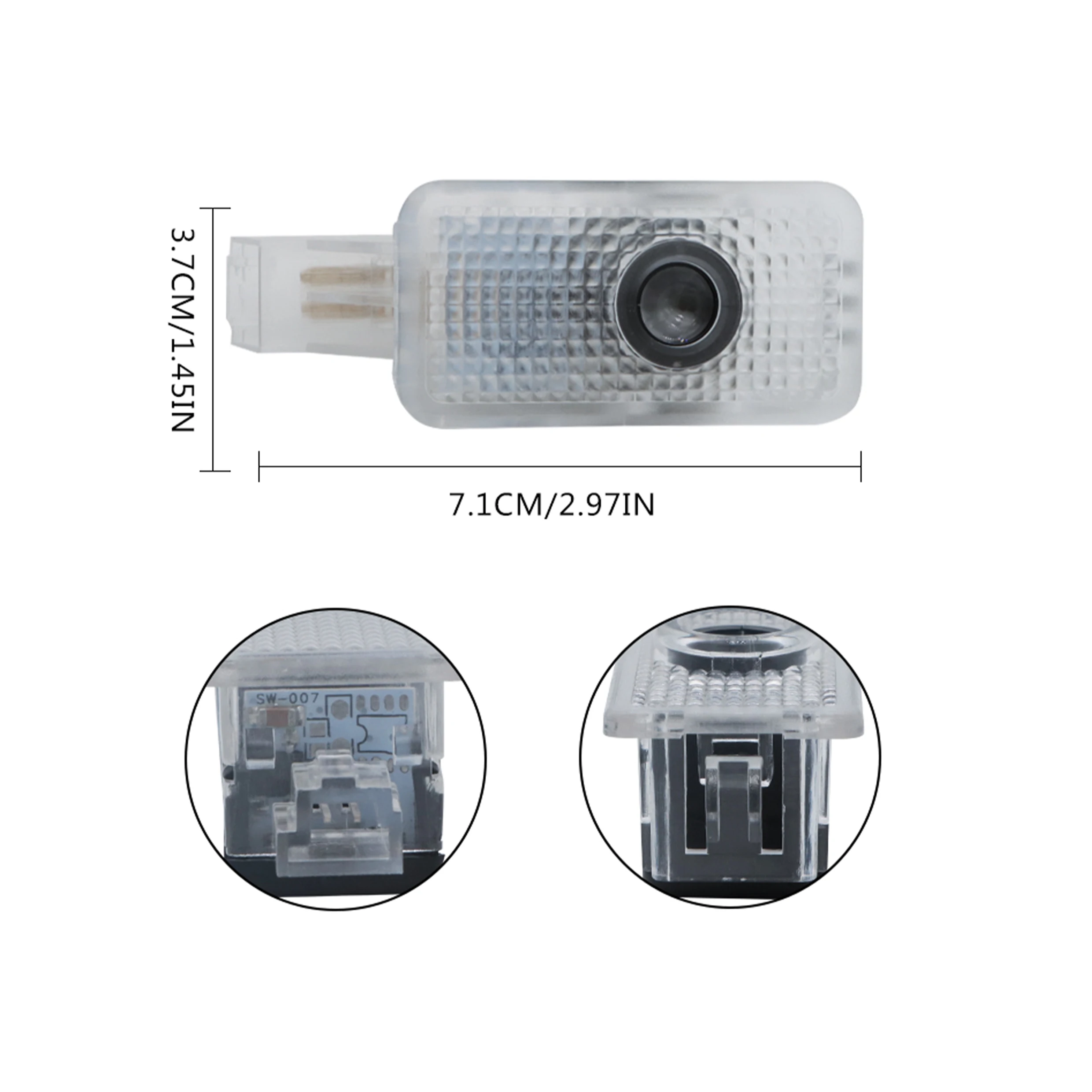 2Pcs Led Car Door Logo Welcome Light 