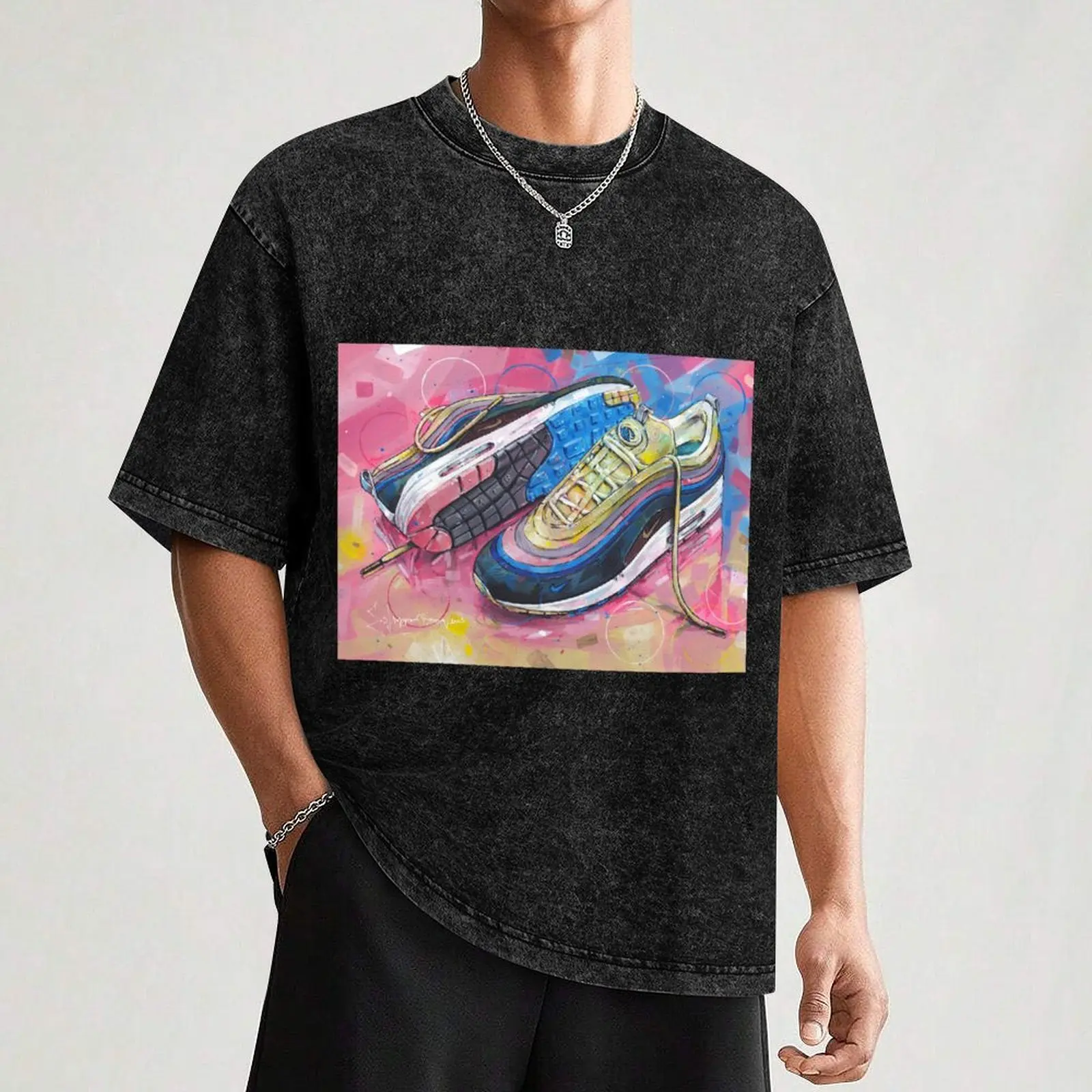 AirMax1 Шон вотерложка кроссовки искусство футболки графика футболка Эстетическая