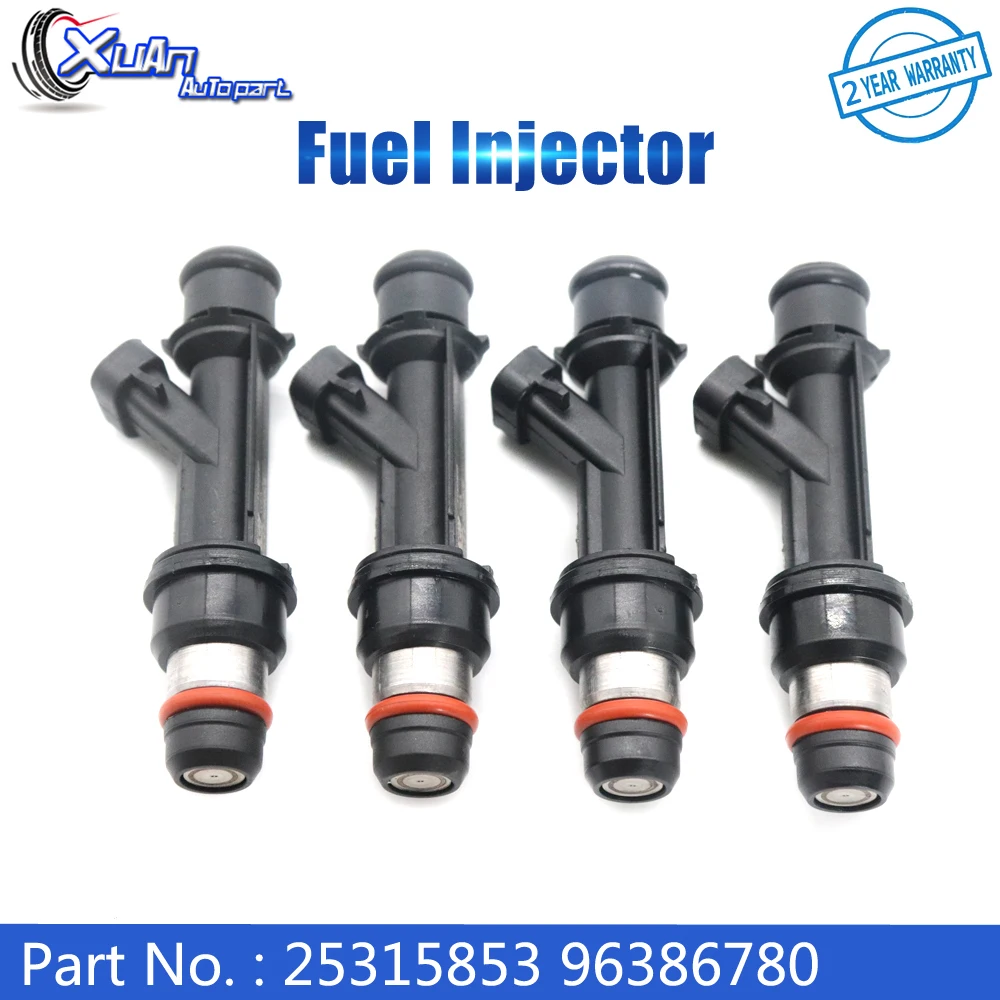 

XUAN 4x Fuel Injectors Nozzle 25315853 96386780 for Suzuki Chevy Aveo 1.6L Opel Pontiac Wave 2004 2005 2006 FJ720 25334150