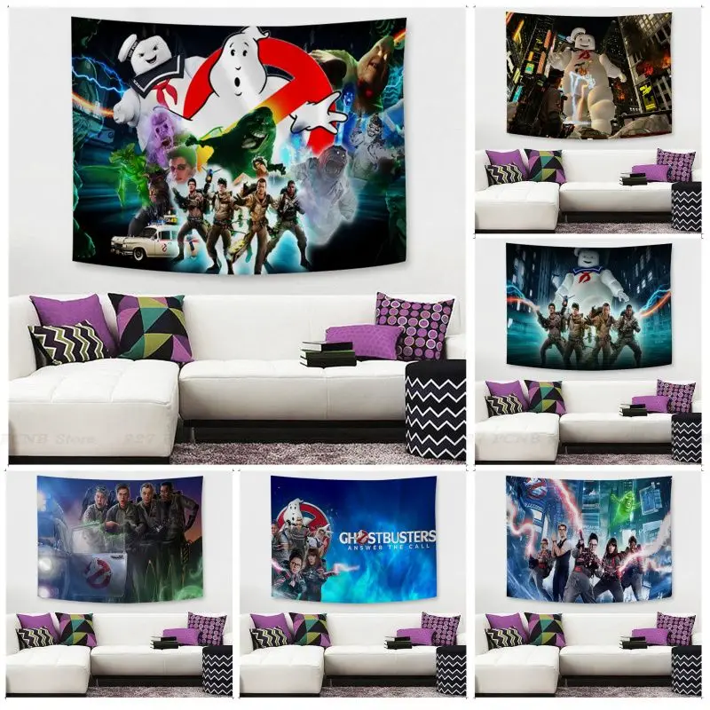 

G-Ghostbu sters Black Cell гобелен с героями мультфильмов искусство, научная фантастика, комнатное украшение для дома, настенные подвесные листы