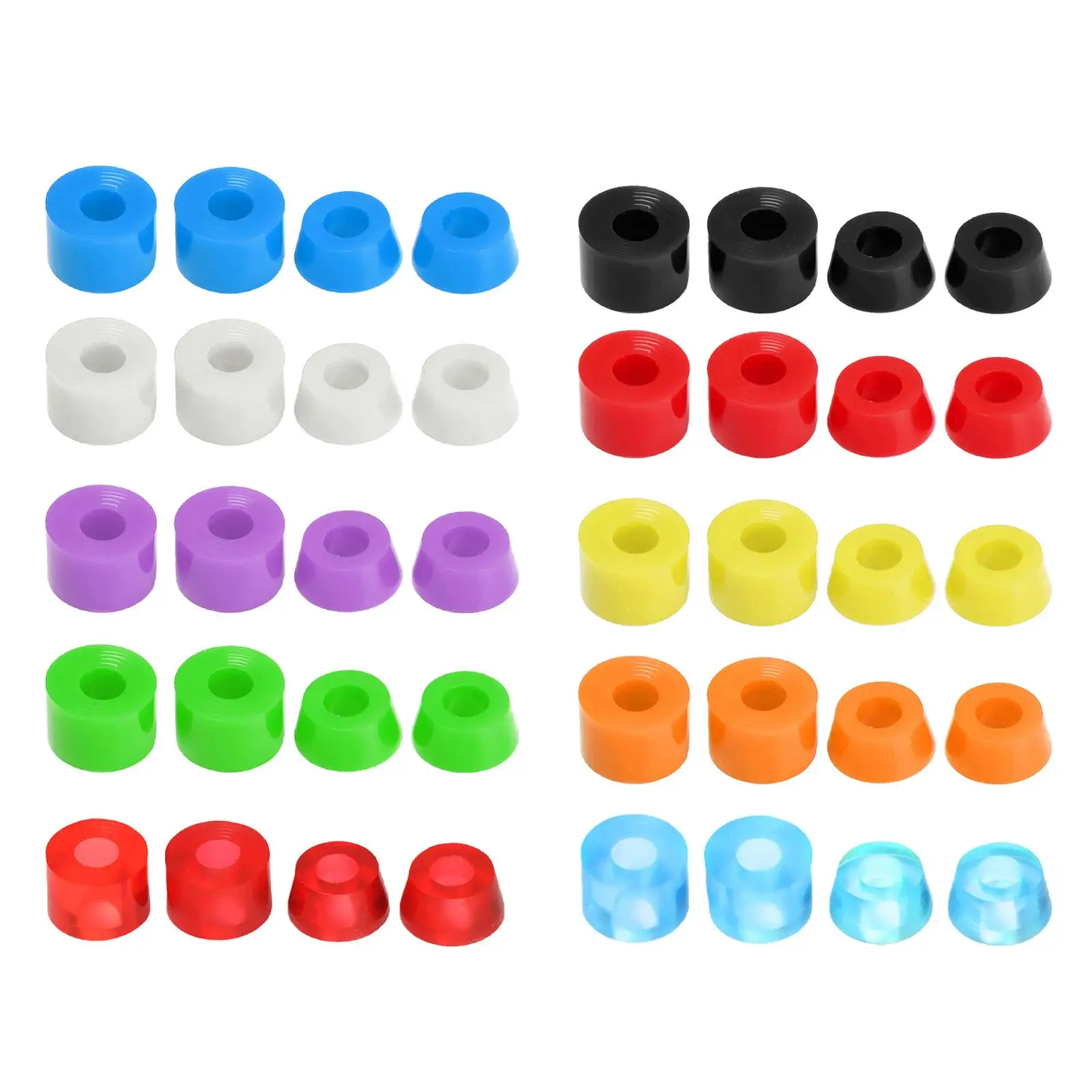 4Pcs Soft Skateboard Truck Bushing Top Bottom Bushings Rebuild Kit Shim