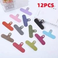 12pcs universal cell phone lanyard hanging loop tether tabs for phones full coverage case hone tether patches random color