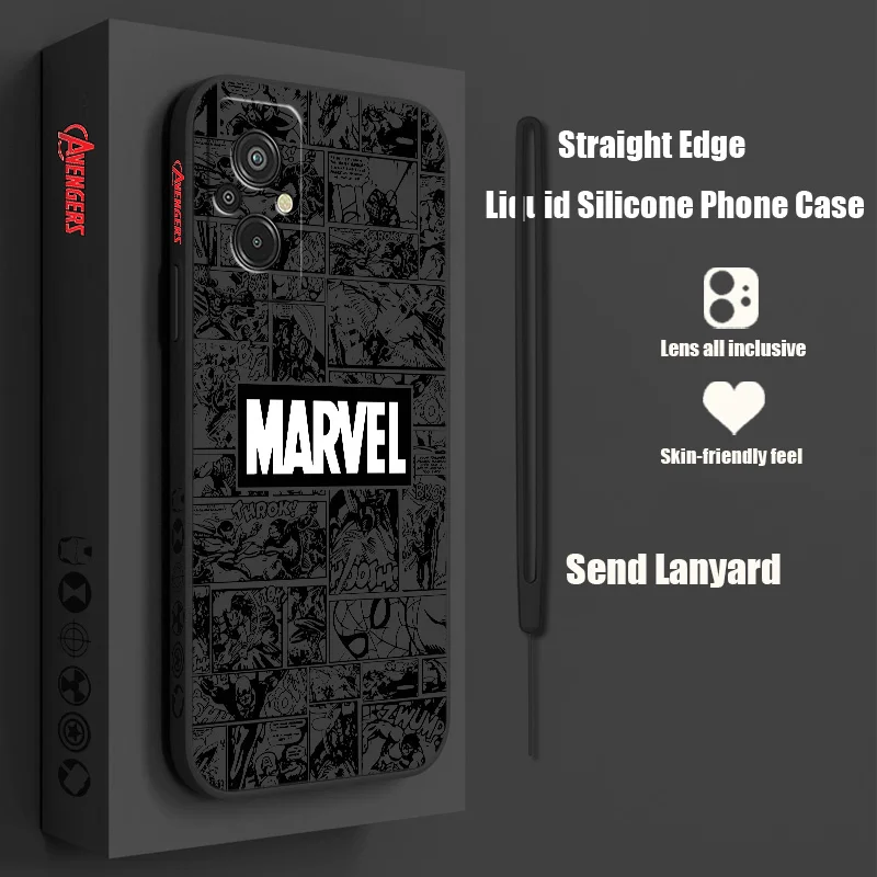 

Marvel Avengers For Xiaomi Redmi A2 A1 12C 11A 10C 10X 9AT 9A 9C 8A 7A 6A Plus Pro Liquid Left Rope Phone Case