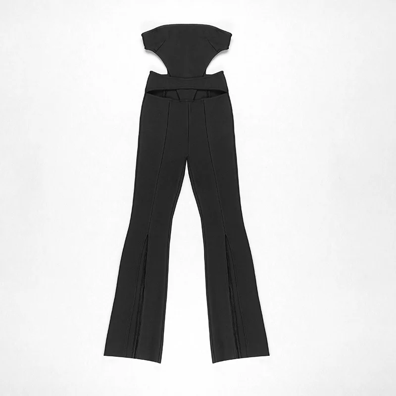 Женское облегающее боди с вырезами без бретелек высокой талией |