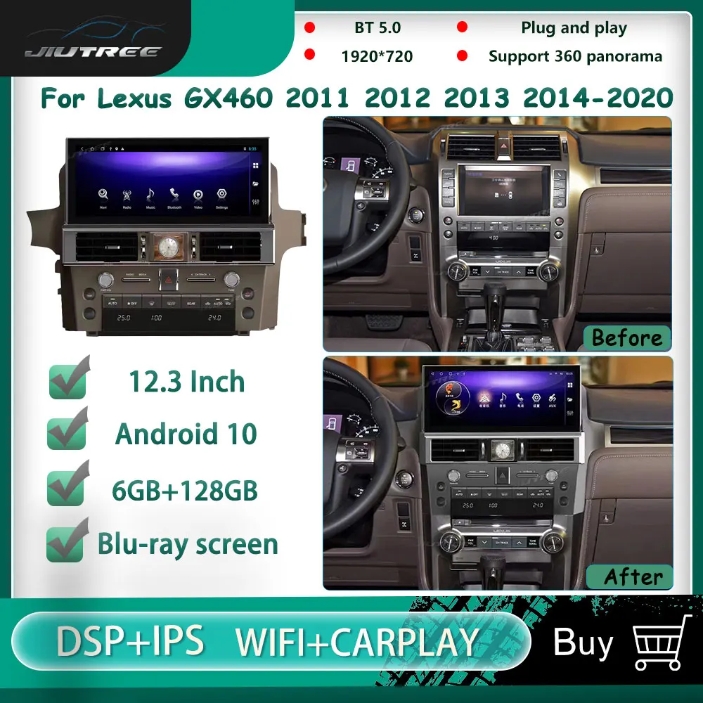 

Android 10.0 Car Radio For Lexus GX460 2011 2012-2020 GPS Navigation Auto Multimedia Video Player Wireless Carplay Tape Recorder