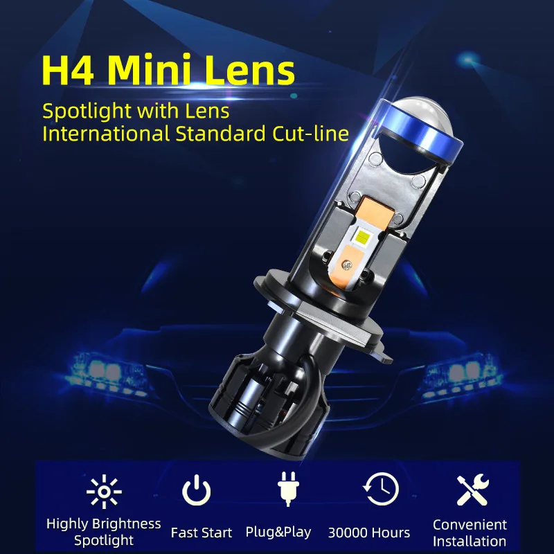 

2Pcs H7 LED Canbus Super Bright Mini Projector Lens H4 Mini Projector Lens LED Lights For Car 9003 HB2 HI/LO Beam Auto LED Light