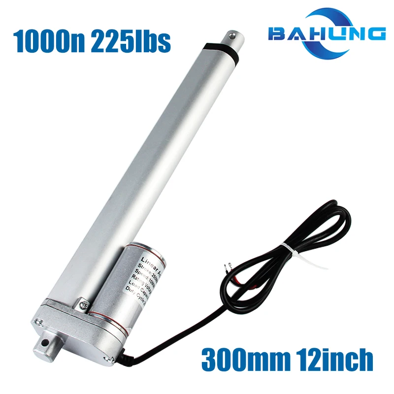 

300mm/12"stroke electric linear actuator, 225LBS/100KGS/1000N load DC 12V/24V small linear actuator dc China-1PC