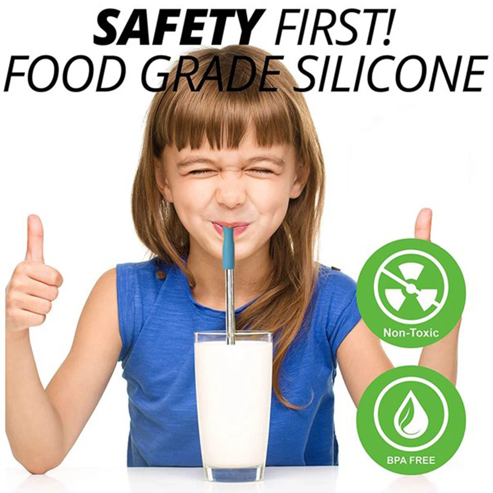 

10pcs Soft Random Color Silicone Tips Accessories Metal Straw Cover Lips Teeth Guard