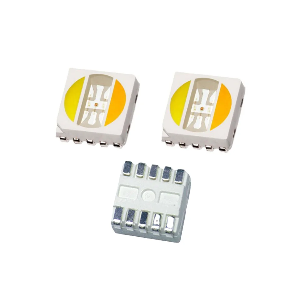 

5050 RGB+CCT LED Chip 5050 RGBW WW LED light beads 5050 SMD Beads White+ Warm White + RGB 5 in 1 Chip light-emitting diode