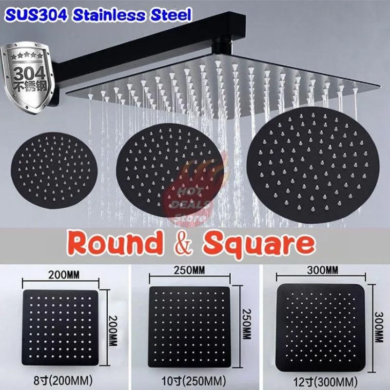 Новая матовая Черная Нержавеющая Сталь 6/8/10/12 дюймов круглая квадратная