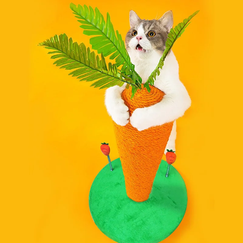 

Tower Scratching Cat Tree Cute Carrot Cat Climbing Post Funny Cat Grinding Claw Claw Sharpener for Kittens Scratcher Cat Tree