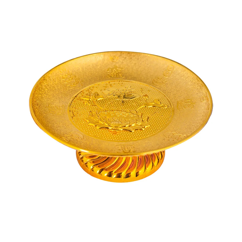 

Shenshui Vintage Wedding Decor Temple Snack Storage Tray Supply Fruit Plate Plastic Lotus Dish Sacrifice Creative