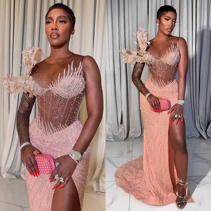

Pretty Gorgeous Prom Gowns Sequin Beads robe de soiree abendkleider Tiered Boning Sexy Long Women Dresses To Party Custom Made