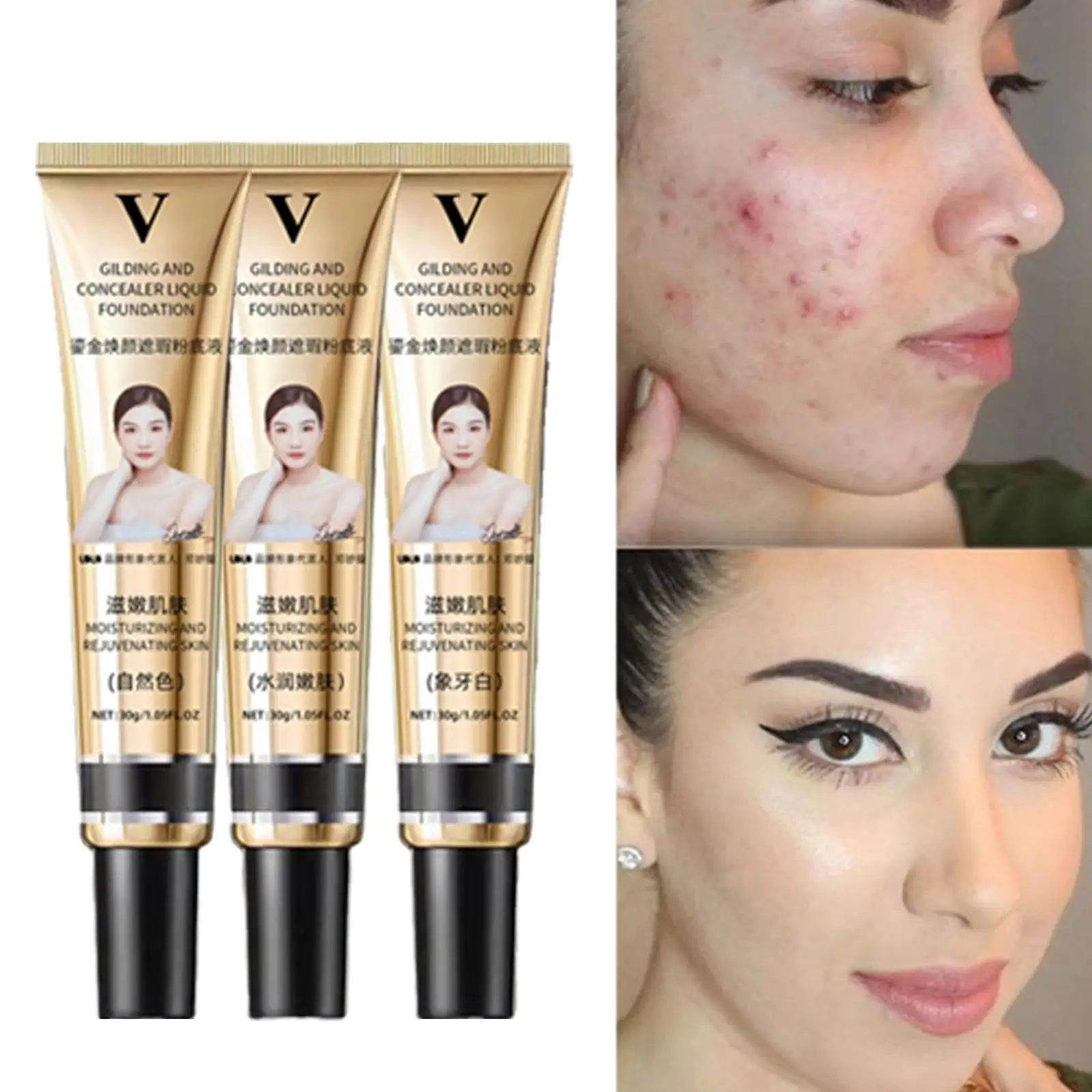 

Liquid Foundation Concealer Face Naturally Moisturizing Oil Control Waterproof Long Lasting Foundation Face Makeup 30g