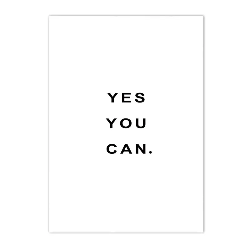 

Мотивационный постер "Yes You Can", черно-белый, холст