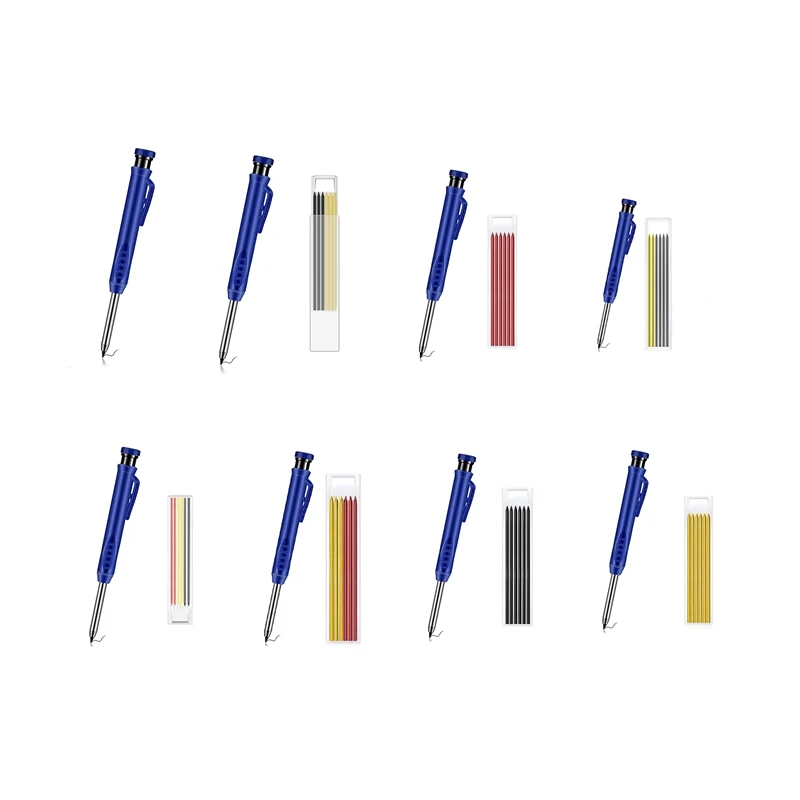 Купи Solid Carpenter Pencil Set Leads Built-In Sharpener Deep Hole Mechanical Marker Marking Pen Tool за 244 рублей в магазине AliExpress