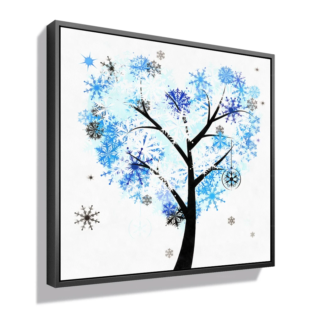 

Forbeauty painting winter blue heart tree for home decor