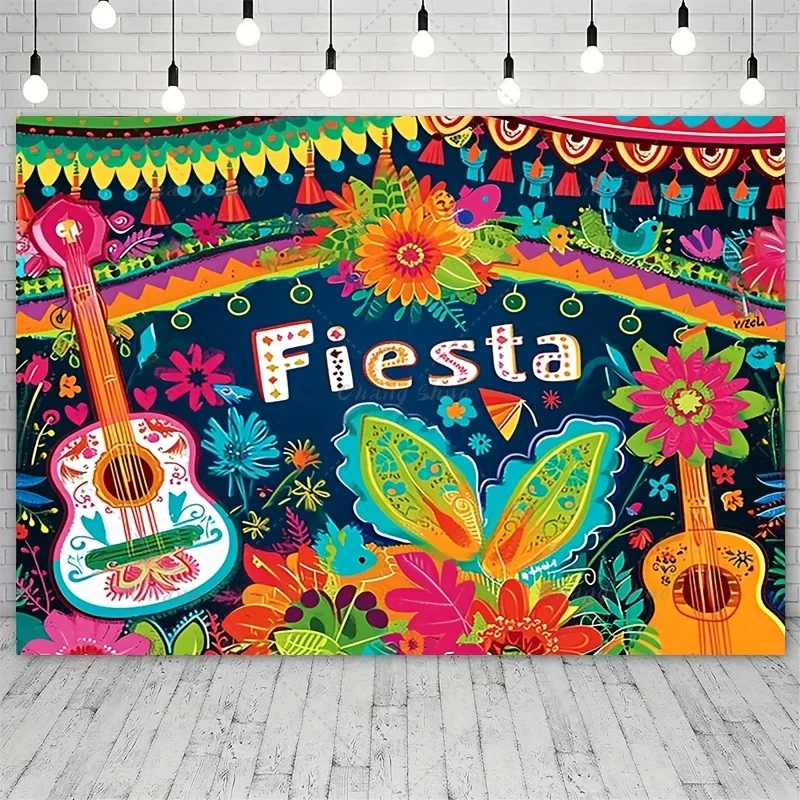 Мексиканский стиль тематический фон ткань праздник искусственный торт