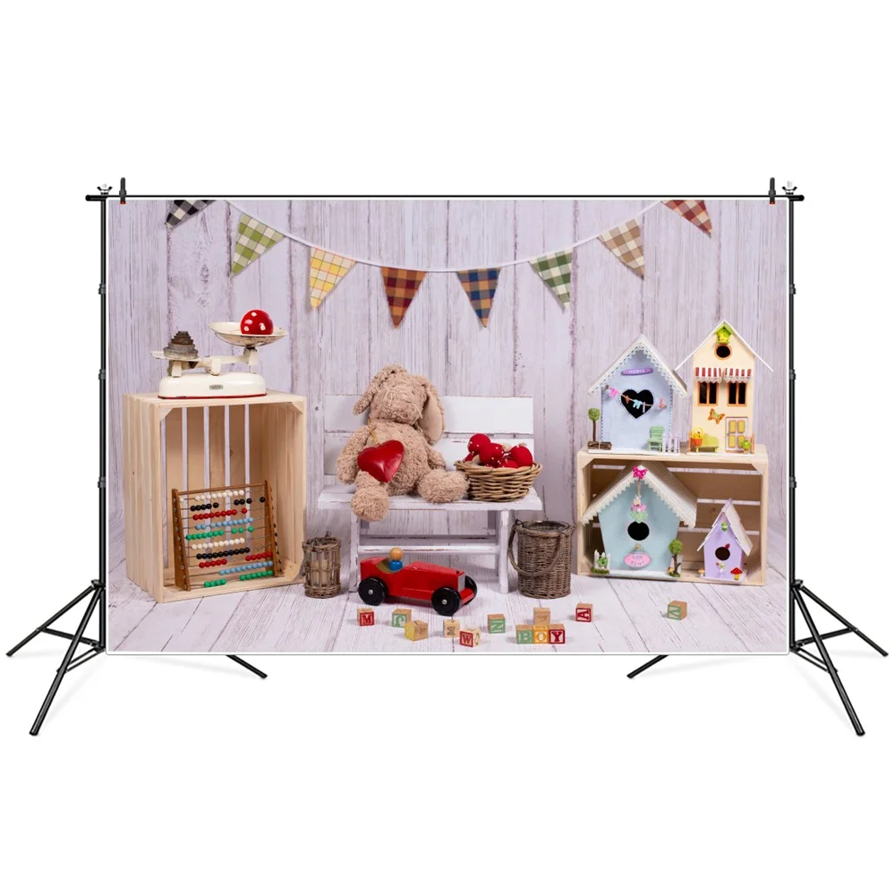 

Toys Wooden Planks Scene Baby Children Photography Backgrounds Vinyl Photozone Photocall Photographic Backdrops For Photo Studio