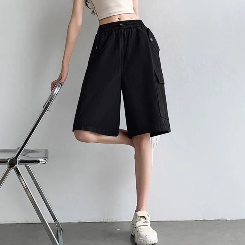 Women's Y2K Clothes Oversized Wide Leg High Waist New Loose Straight Cargo Pants Shorts Summer Korean Style 2023 Fashion
