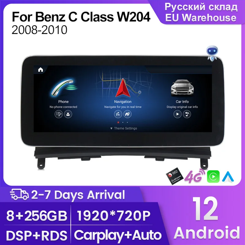 

Car Radio Android All In One For Mercedes Benz C-Class W204 S204 2008-2010 Carplay Auto Ai Voice BT Car Multimedia Video Player