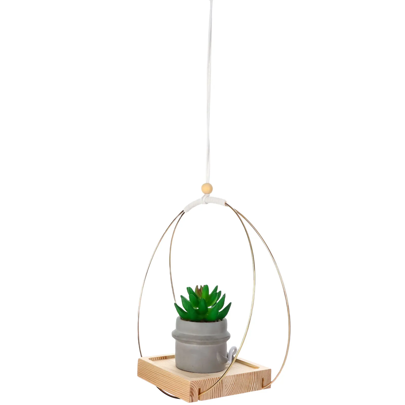 

JiaUfmi 2 Packs Boho Hanging Planter with Wood Base Macrame Plant Shelf Hangers for Indoor Outdoor Plants Creative Flower Pot Ha
