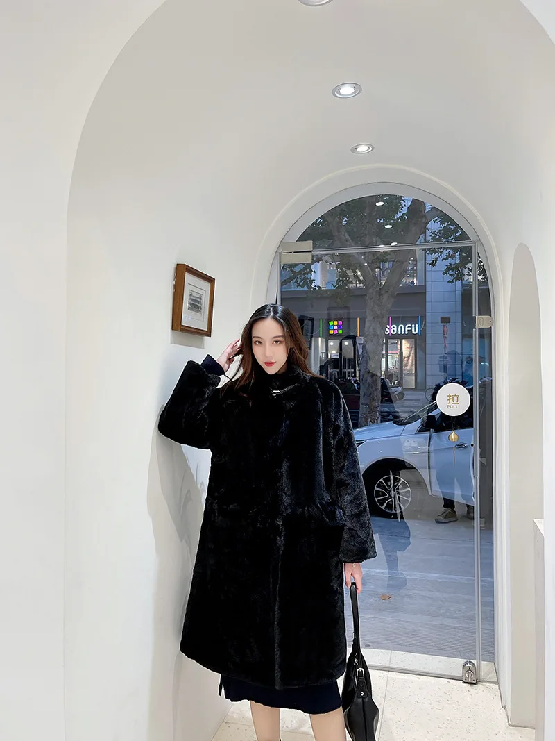 real women mink coats female mink fur coat genuine long fur coat ladies winter clothes oversize 6xl 5xl 7xl imitation fur coats