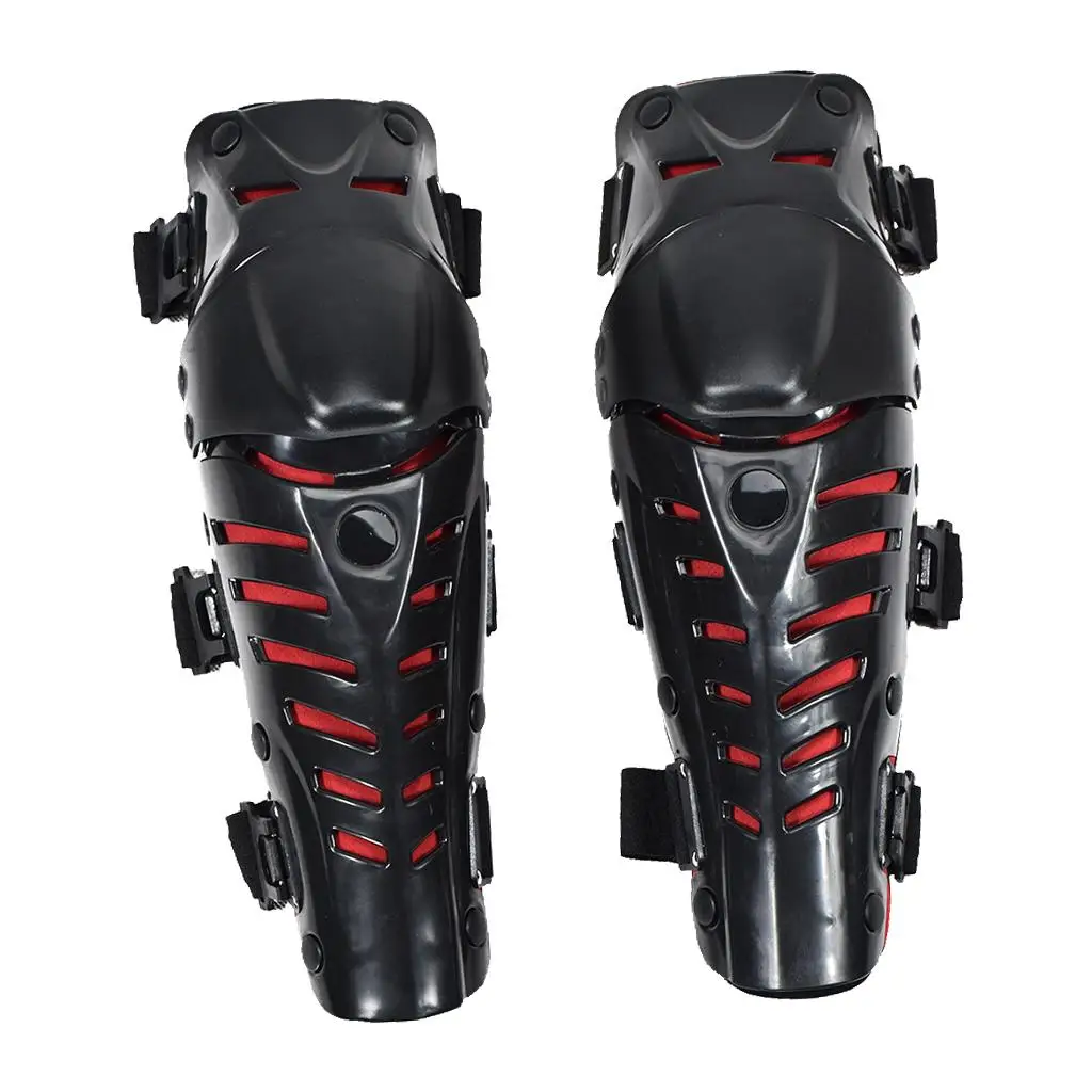 

Red Motorcycle Protective Racing Gear Knee Shin Guards Protector Pads