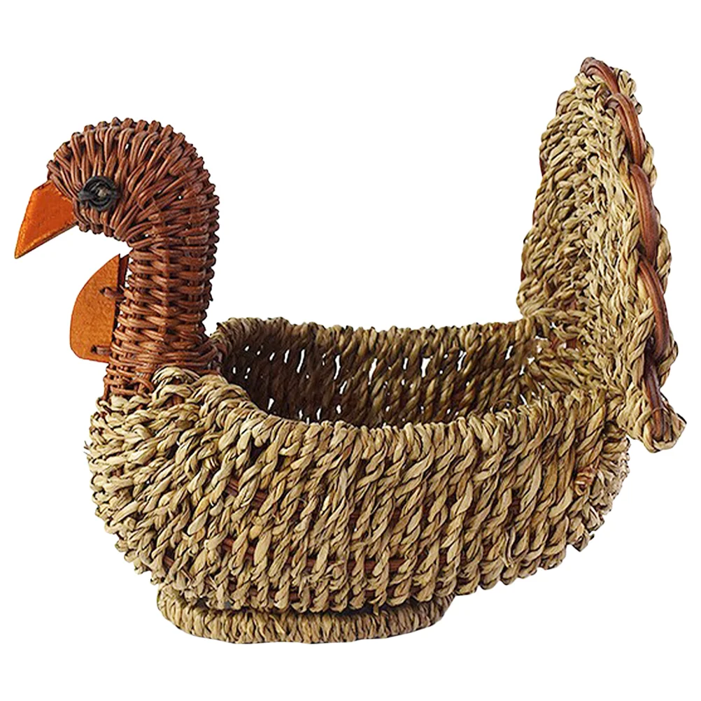 

Turkey Shape Weaving Storage Organizer Woven Storage Basket Multi-function Container