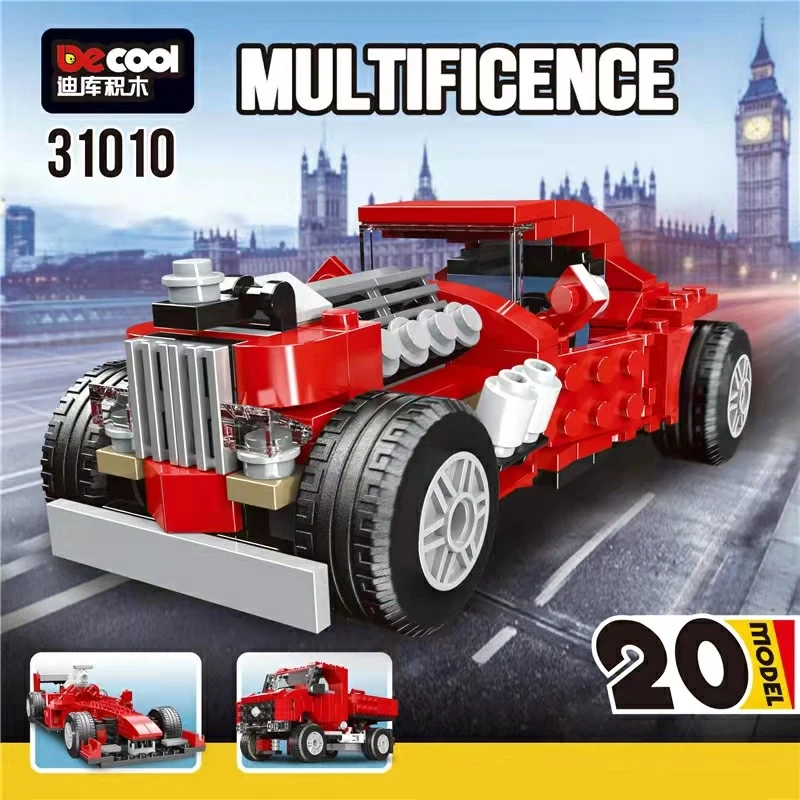 

Assembled Building Block Sports Car Can Be used To Assemble Trucks,Motorcycles, Fi Racing Cars With 20 Different Shapes 31010