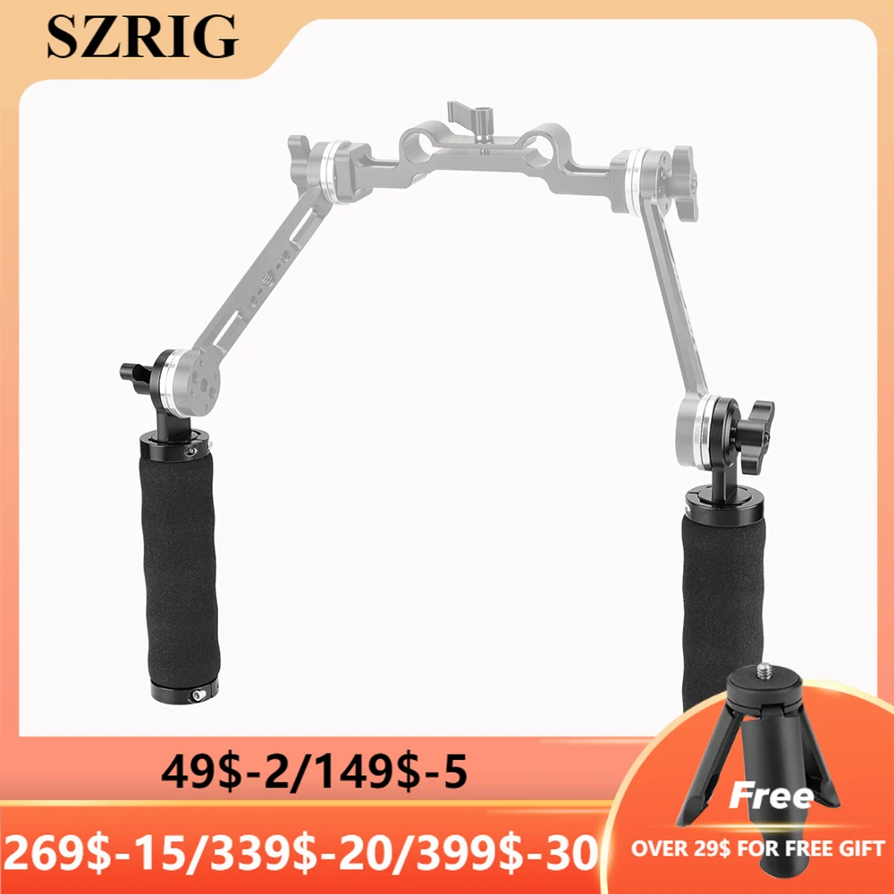 

SZRIG Ultra Light Sponge Grip ( A Pair) With ARRI Rosette M6 Thumbscrew Knob For Camera Shoulder Mount Rig System Photo Studio